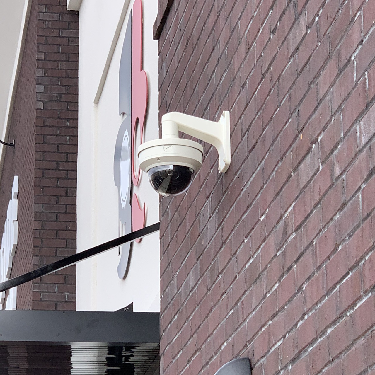 IP CCTV cameras installed on exterior of building